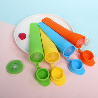 Khuôn Silicon Ice Pop Kèm Nắp Thực Phẩm Silicon Ice Pop Khuôn Cho Sữa Chua Que Nước Trái Cây Kẹo Pops