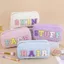 Túi đựng đồ FAVORITEGOODS, Túi đựng đồ du lịch màu hồng nhung màu be xanh tím, Túi đựng đồ trang điểm du lịch thêu chữ dung lượng cao dành cho nữ Cô gái