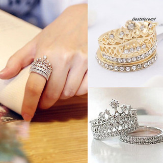<BSTO> Set 2 chiếc nhẫn đính đá hình vương miện thời trang cho nữ