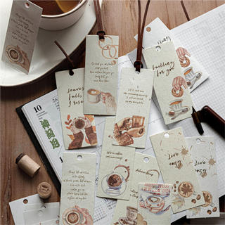 ENWEI 20 Chiếc [Dòng khoảnh khắc thơm] Phong cách cổ điển Giai điệu cà phê tráng miệng Đảng Chất liệu nhật ký Giấy ghi chú để viết Đồ dùng lập kế hoạch giấy