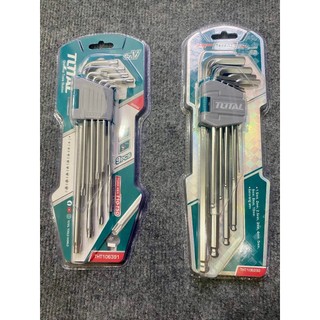 Bộ lục giác vặn ốc Total THT106391 - THT106292 loại dài đầu bi, đầu bông 9 món loại đẹp chịu lực tốt