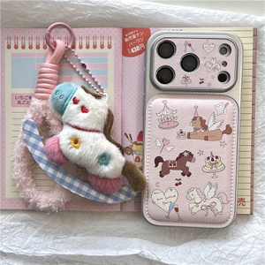 Ốp điện thoại chất liệu TPU + PU họa tiết ngựa cho iPhone 17 Pro max 16 Pro Horse