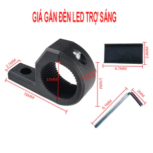 Giá đỡ gắn đèn trợ sáng kẹp ghi đông đường kính 30mm nhựa ABS