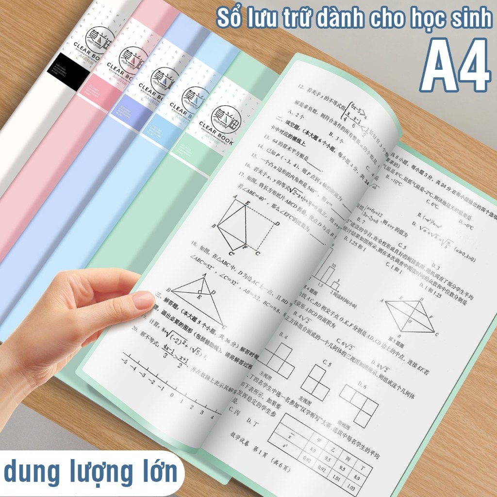 File lá A4 đựng tài liệu văn phòng 30/60 lá, tệp nhiều ngăn PP cao cấp chống nước chống bẩn