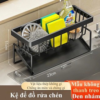 Kệ đựng đồ rửa chén bát, giá để giẻ rửa chén trên bồn có khay hứng nước nghiêng tiện lợi