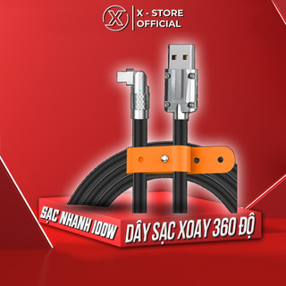 Cáp sạc nhanh 6A USB to Type C, dây sạc gaming xoay 180 độ, dây to, sạc cho Samsung, Xiaomi - DSTBX180D