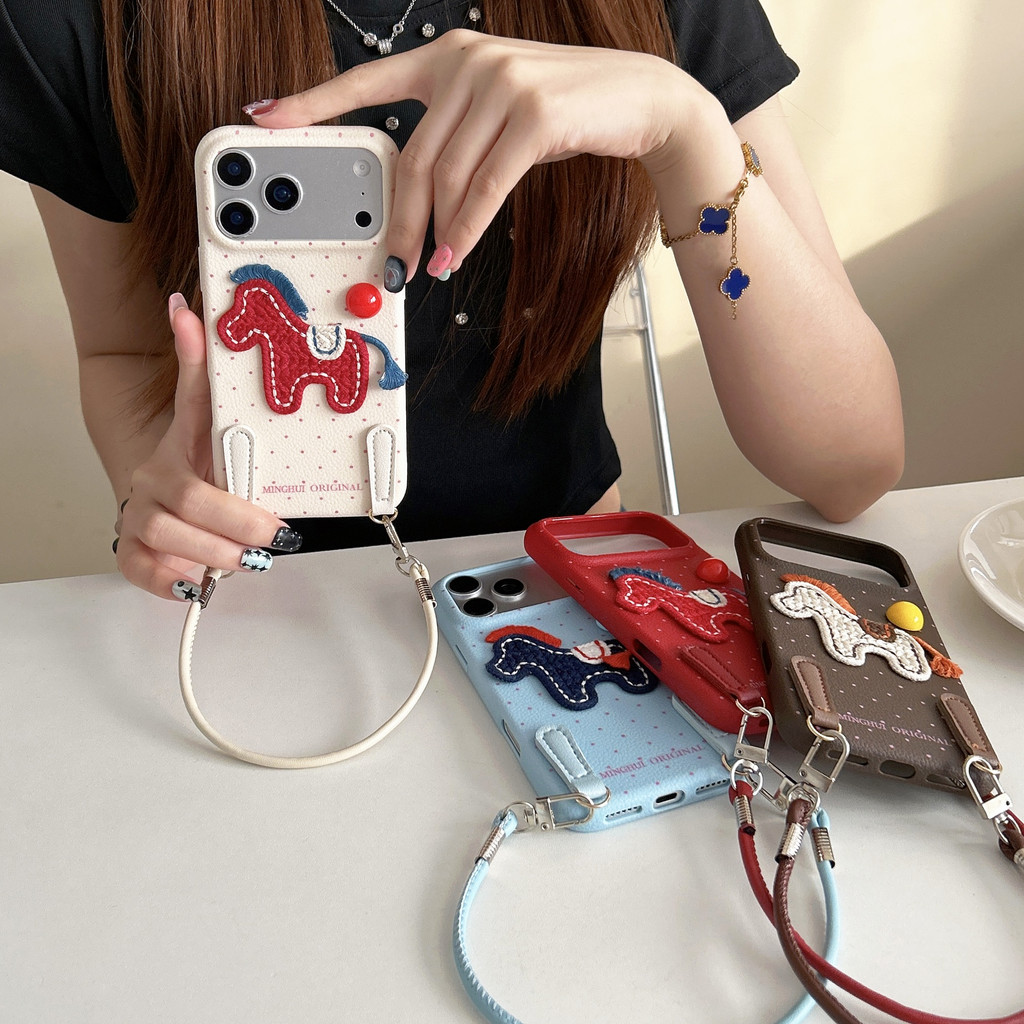 Ốp điện thoại iPhone từ tính chú ngựa nhỏ dễ thương phù hợp cho iPhone17ProMax iPhone 17 16 15 14 13