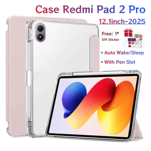 Ốp điện thoại Redmi Pad 2 Pro 12.1inch 2025 có khe cắm bút Vỏ bảo vệ từ tính Redmi Pad 2 có mặt sau trong suốt