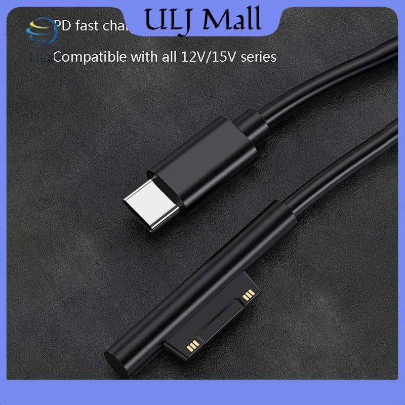 ULJ Bộ nguồn USB Type-C sạc nhanh mới cho Microsoft Surface Pro 7 3 4 5 6 15V 3A PD Dây cáp sạc máy tính bảng.