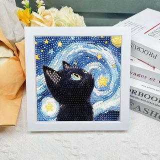 Điểm Tranh Gắn Đá Van Gogh Bầu Trời Đầy Sao Ngôi Sao Mặt Trăng Giá Rẻ Đêm Kim Cương Miếng Dán Thiết Lập Bàn Phòng Ngủ Cao Cấp Phòng Khách Handmade diy Full Kim Cương