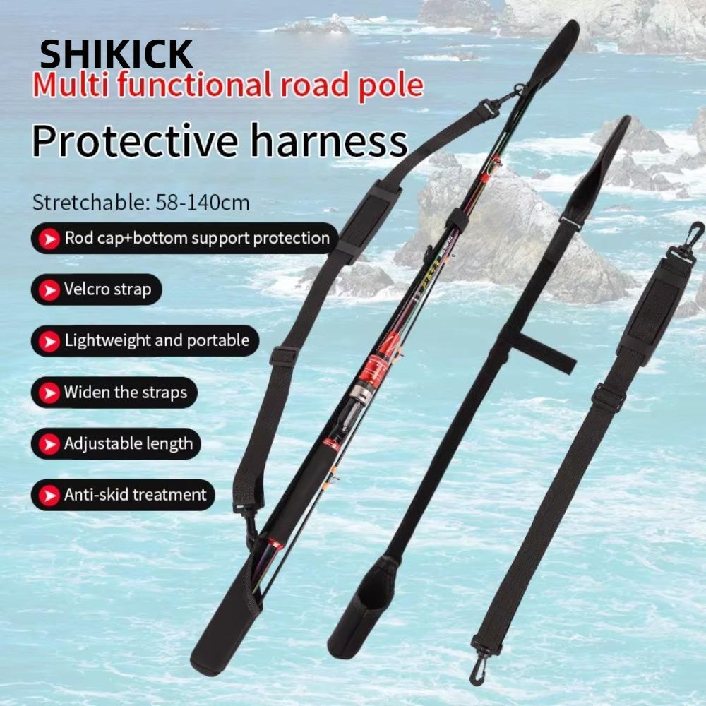 Shikick Dây đeo cần câu, Dây đeo giữ dây buộc Cá chép chống mài mòn bảo vệ đai, đeo thoáng khí đàn hồi 2025 quấn đàn hồi bảo vệ đai