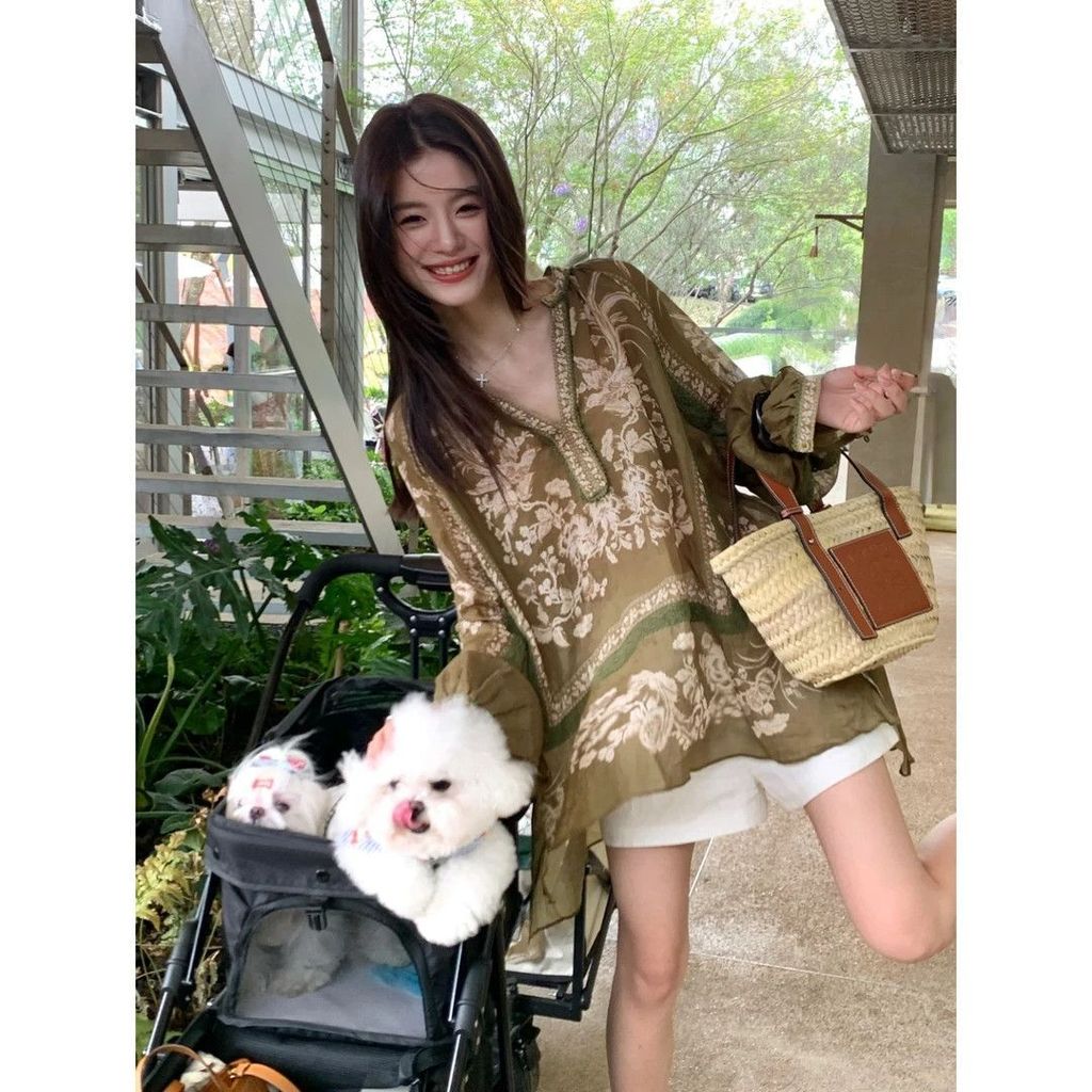 Áo sơ mi cổ điển phong cách dân tộc Trung Quốc, thiết kế độc đáo, phù hợp mùa hè