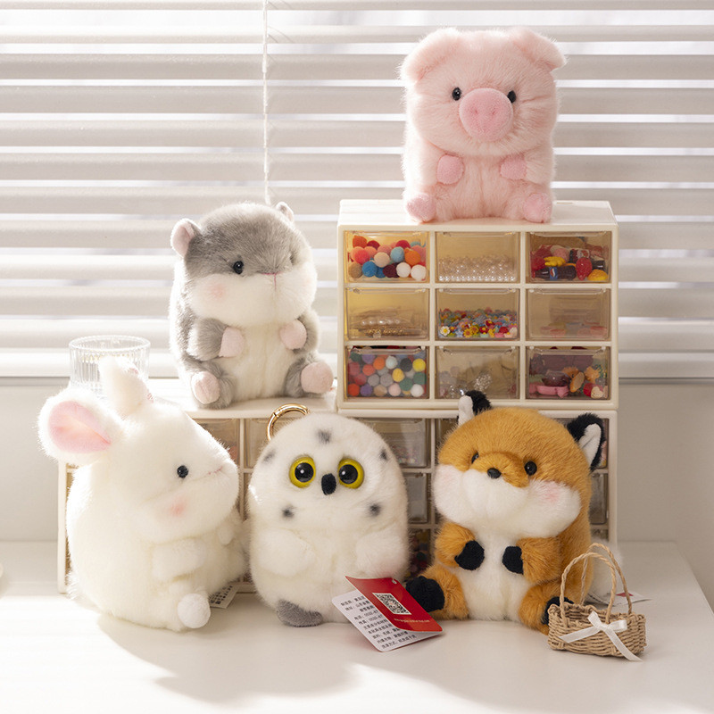 Ins Dễ Thương Gấu Trúc Búp Bê Túi Đi Học Mặt Dây Chuyền Hamster Bunny Sang Trọng Đồ Chơi Kích Thước Nhỏ Búp Bê Dễ Thương