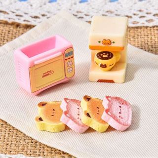 Mini Thiết Bị Nhà Bếp Bộ Đồ Ăn Mô Phỏng Thu Nhỏ Máy Cà Phê Lò Nướng Trẻ Em Chơi Nhà Đồ Chơi Phản Diện Đồ Dùng Nhà Bếp Quốc Gia