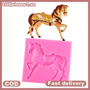 Littleloves1 Ngựa Khuôn Silicon Chạy Ngựa Fondant Bánh Trang Trí Dụng Cụ Cupcake Topper Sôcôla Kẹo Thủ Công Kẹo Cao Su Dán Đất Sét Polymer VN