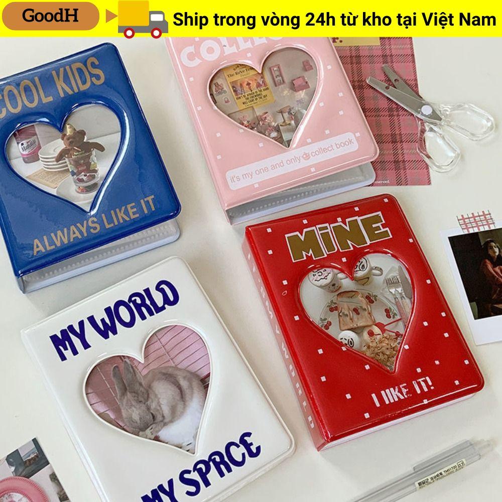 GOODH Photocard Holder, Album Ảnh PVC Trái Tim Tình Yêu, Mini Rỗng 64 Túi Thẻ Tên Sách Nam