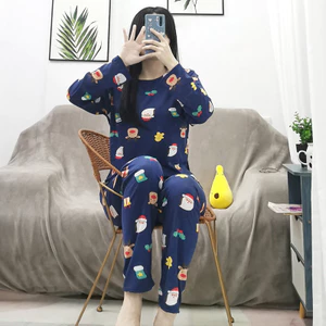 Shop Thu Đông Bộ Đồ Ngủ Nữ Cổ Tròn Quần Dài Tay Hoạt Hình Dễ Thương Thoải Mái Học Sinh Phù Hợp Với Tất Cả Trận Đấu Có Thể Ra Ngoài Quần Áo Nhà