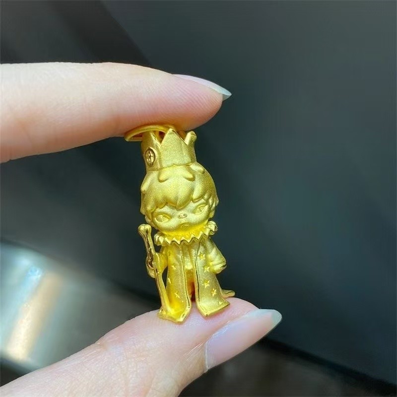 Pop Mart Hirono Hirono King Ono Mặt Dây Chuyền Anime Hoạt Hình Hàng Hóa Mạ Vàng Dễ Thương Ba Chiều Phù Hợp