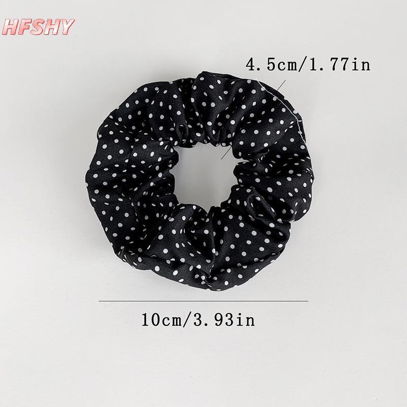 Dây buộc tóc chấm bi scrunchies vải họa tiết hoa ngọt ngào, phù hợp tuổi teen và trường học