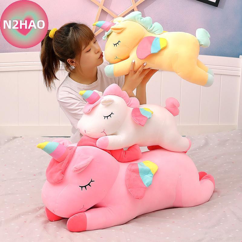 N2HAO Kawaii Kỳ Lân Sang Trọng Đồ Chơi Nhồi Bông Mềm Kỳ Lân Búp Bê Mềm Động Vật Ngựa Đồ Chơi Cho Trẻ Em Bé Gái Gối Quà Tặng Sinh Nhật n