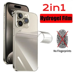 Phim Hydrogel 2in1 Cho Apple iPhone 11 Pro Xs XR X Max Chống Trầy Xước Điện Thoại Mặt Trước + Mặt Sau Bảo Vệ Màn Hình Cho iPhone 7 8 6 6s Plus SE 2020 2022 HD Trong Suốt Hydrogel Mềm Phim