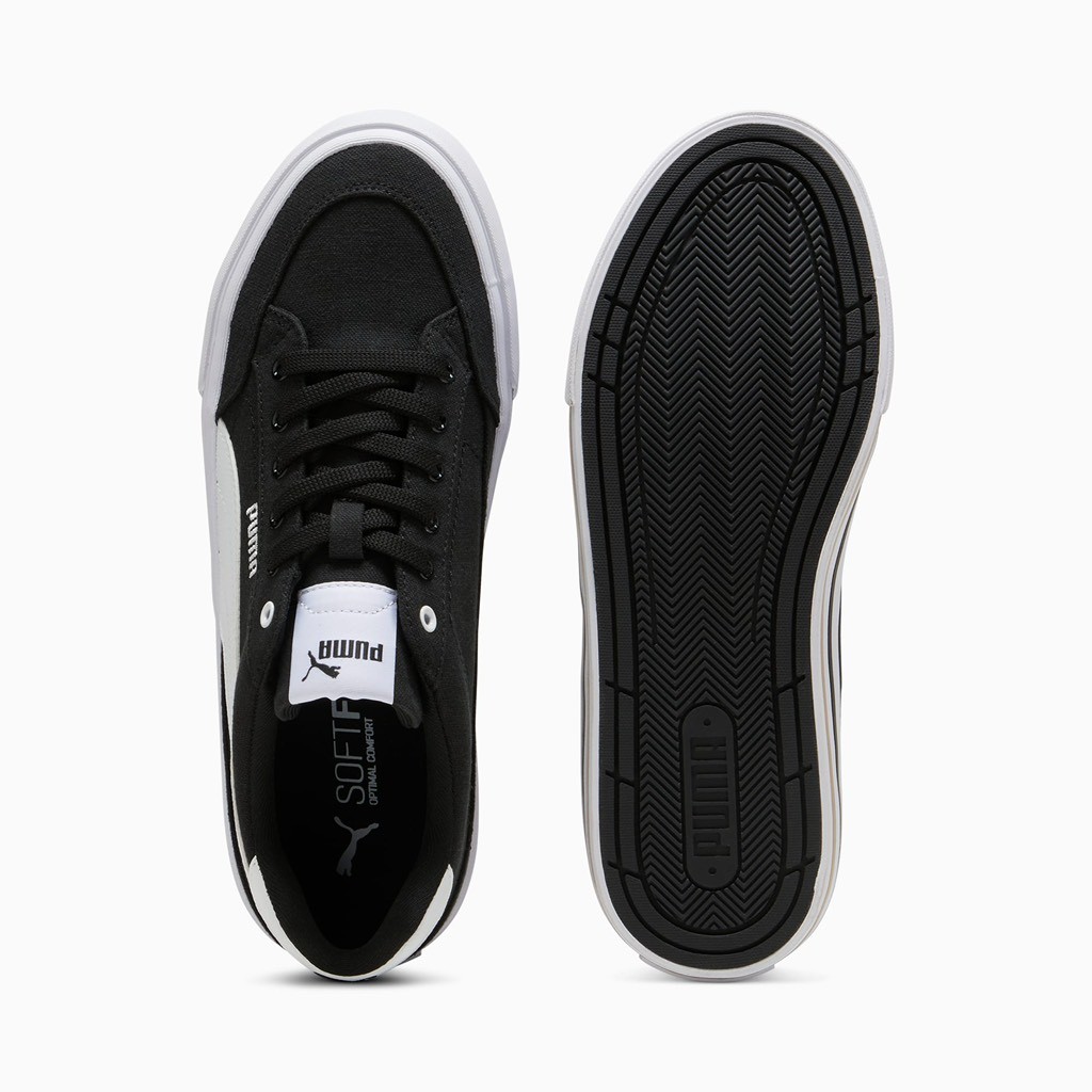 Giày thể thao sneaker chính hãng Puma Court Classic Vulcanised Formstrip Unisex Black White - Đen trắng