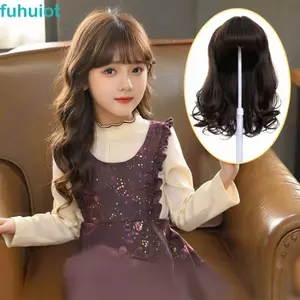 FUHUIOT - Tóc giả xoăn gợn sóng dài cho bé gái, phù hợp làm phần mở rộng tóc hoặc trang sức công chúa