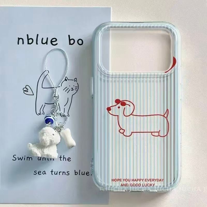 Dachshund sọc chó cho 17ProMax trường hợp iPhone 16pro141312 3 trong 1