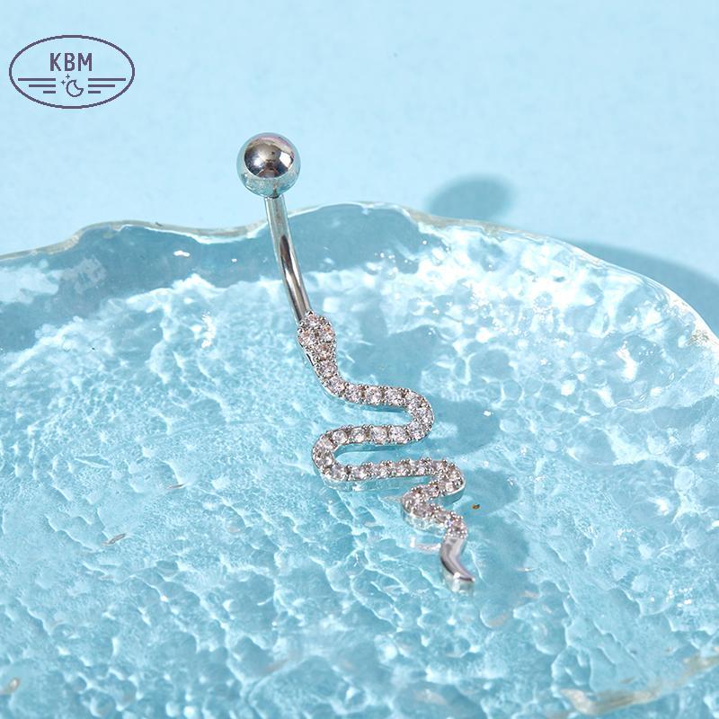 Nhẫn rốn zircon hình rắn làm từ pha lê, gợi cảm - phụ kiện thời trang dành cho nữ