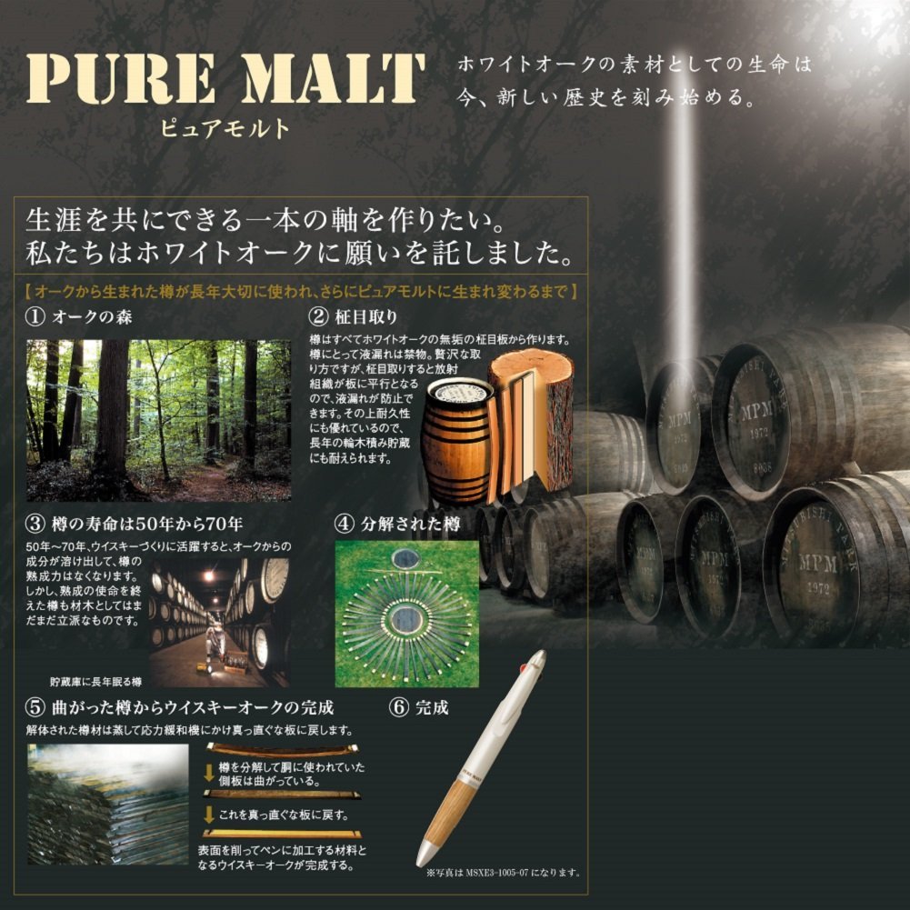 Uni Pure Malt Oak Premium but 3 chuc nang/Knock 2+1/0.7mm Den Do+chi 0.5mm/go thung ruou