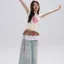 Váy ren kẻ sọc JK và bông tai kẹp Y2K, bộ quà tặng hai lớp với mini dress