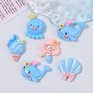 Set Charm Cá Voi Biển Xanh Dễ Thương- Nàng Tiên Cá & Cá Voi Baby, Sò Biển, Ốc biển, bạch tuộc dễ thương