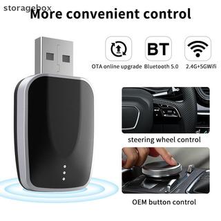[Hộp lưu trữ] Bộ chuyển đổi tự động CarPlay Android không dây 2in1 AI Mini Box Plug & Play Kết nối tự động Tương thích với 99% ô tô cho đài phát thanh ô tô Đẹp