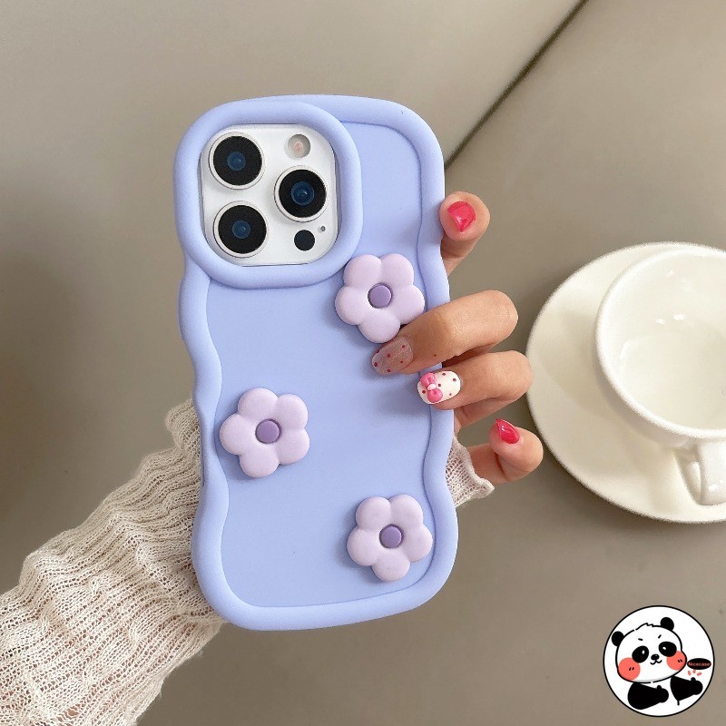 Ốp Điện Thoại Sóng 3D Hoa Dễ Thương Cho Huawei Nova Y91 Y90 Y73 Y72 Y72S Y71 Y70 Y63 Y62 Plus Y61 Y60 5G 4G Vỏ Màu Kẹo Hoạt Hình Vỏ Mềm Chống Sốc