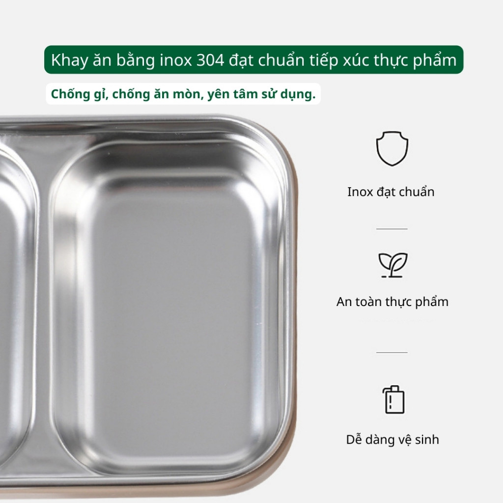Hộp cơm văn phòng giữ nhiệt tốt, chia ngăn gọn gàng, dễ vệ sinh, quay được lò vi sóng.