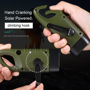 【Ko Cần Pin - Sạc Bằng Quay Tay/Ánh Sáng】Đèn Pin LED Đa Năng GOOFY - Đèn Pin Khẩn Cấp/Đèn Pin Phượt/Đèn Pin Năng Lượng Mặt Trời/Đèn Pin Chống Nước