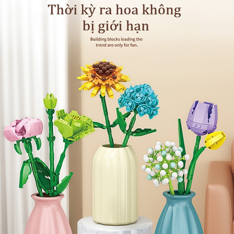 【SKISOPGO】Bó Hoa Lắp Ráp 12 Bông Handmade DIY, Bó Hoa Trang Trí Decor Làm,Quà Tặng Sáng Tạo,Quà Tặng Ý Nghĩa