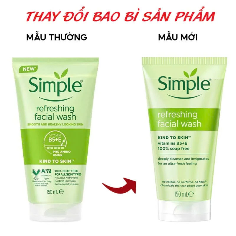 Sữa Rửa Mặt Simple Kind To Skin – Làm Sạch Hiệu Quả, Dịu Nhẹ Và An Toàn Cho Da