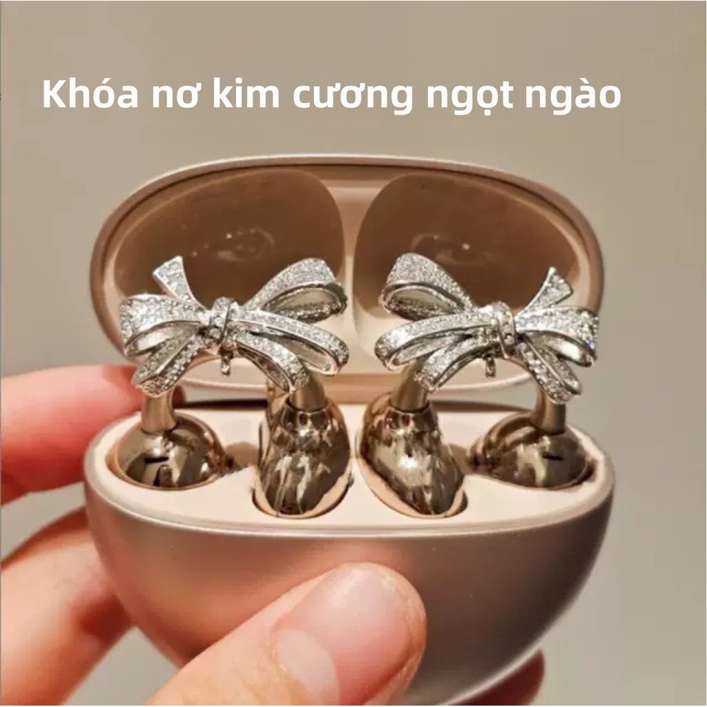 Hợp Thời Trang Tai Nghe Kẹp Khóa Niche Thiết Kế Tinh Tế Flash Kim Cương Tai Nghe Phụ Kiện