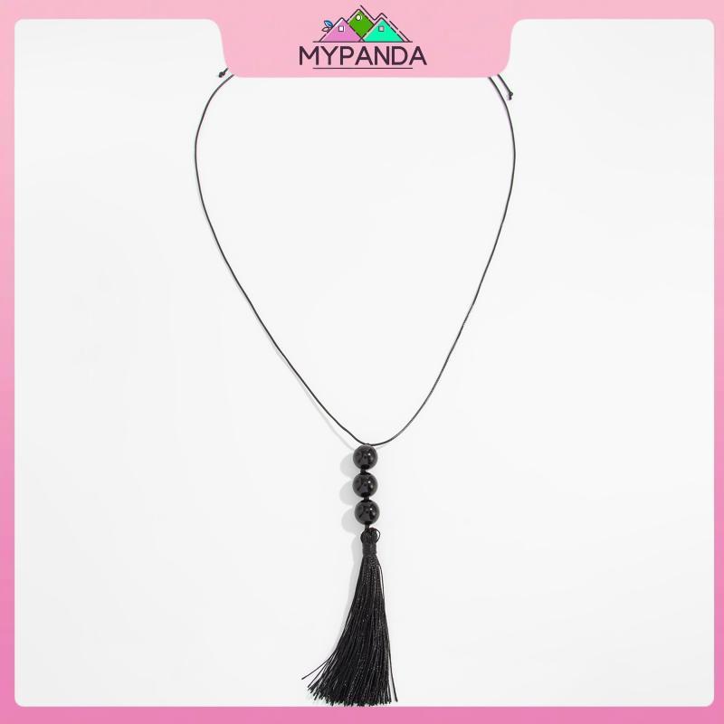 MYPANDA Thời Trang Sáng Tạo Acrylic Đính Hạt sel Mặt Dây Chuyền Dài Nelace Dành Cho Nữ Có Thể Điều Chỉnh Sợi Sáp Áo Len Dây Chuyền Trang Sức Quà Tặng.