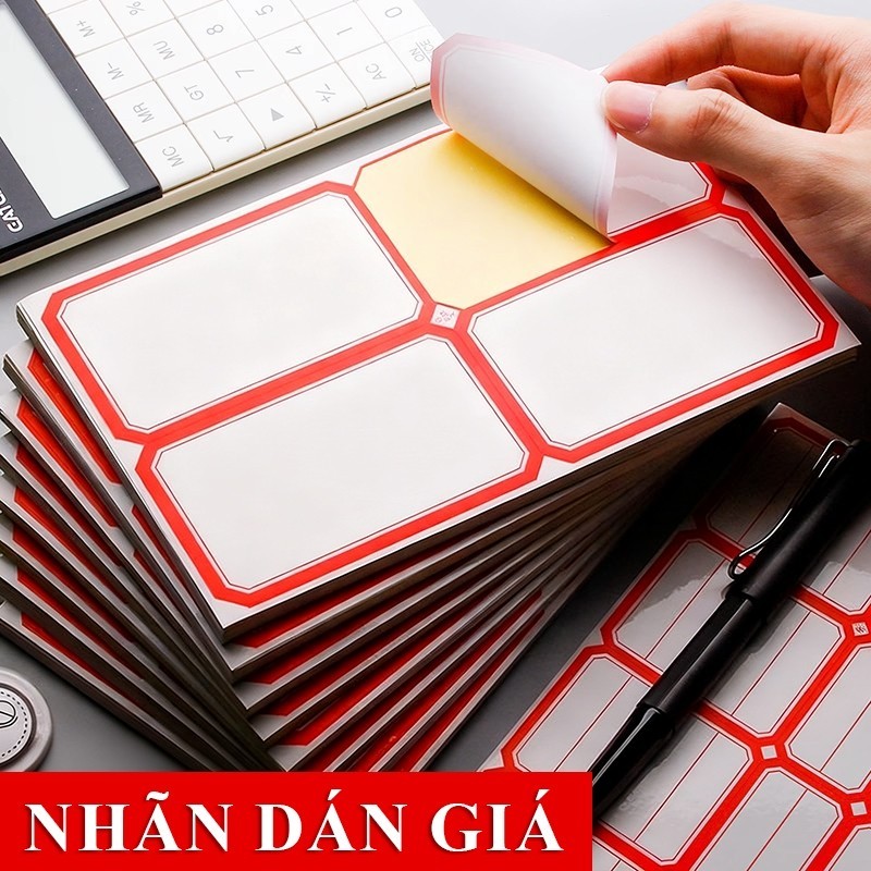 Giấy nhãn dán tự dính, nhiều kích cỡ và mẫu mã, nhãn phân loại và nhãn giá, độ bám dính cao, dễ viết