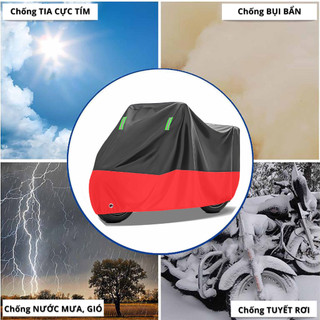 (SẴN) Bạt Phủ Xe Máy Vải Dù Chống Thấm Cao Cấp, Áo Trùm Xe Máy Phản Quang Chống Nắng Mưa Ngoài Trời