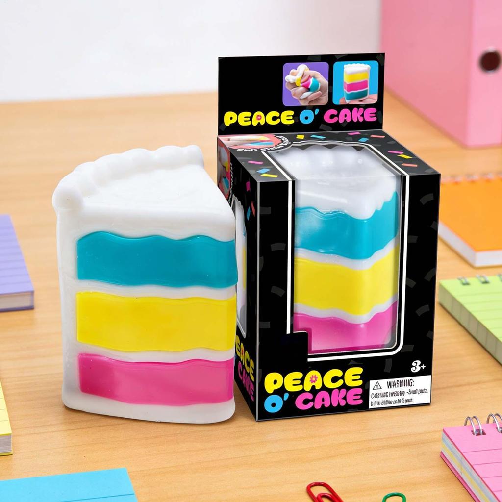 Schylling NeeDoh Peace O 'Cake Squishy Toy 2026 Nee Doh Cầu Vồng Bánh Căng Thẳng Bóng Cảm Giác Fidget Đồ Chơi saixit2vn