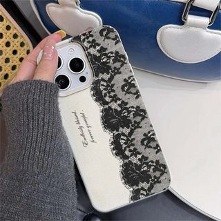 Ốp Điện Thoại Họa Tiết Ren Đen Cho Xiaomi Redmi Note 15 13 14 12 Pro Plus 11 10 11S 10S A5 A3 14C 12C 10C Da PU Silicon Bảo Vệ Toàn Diện Cổ Điển Nóng Chống Va Đập INS Cover