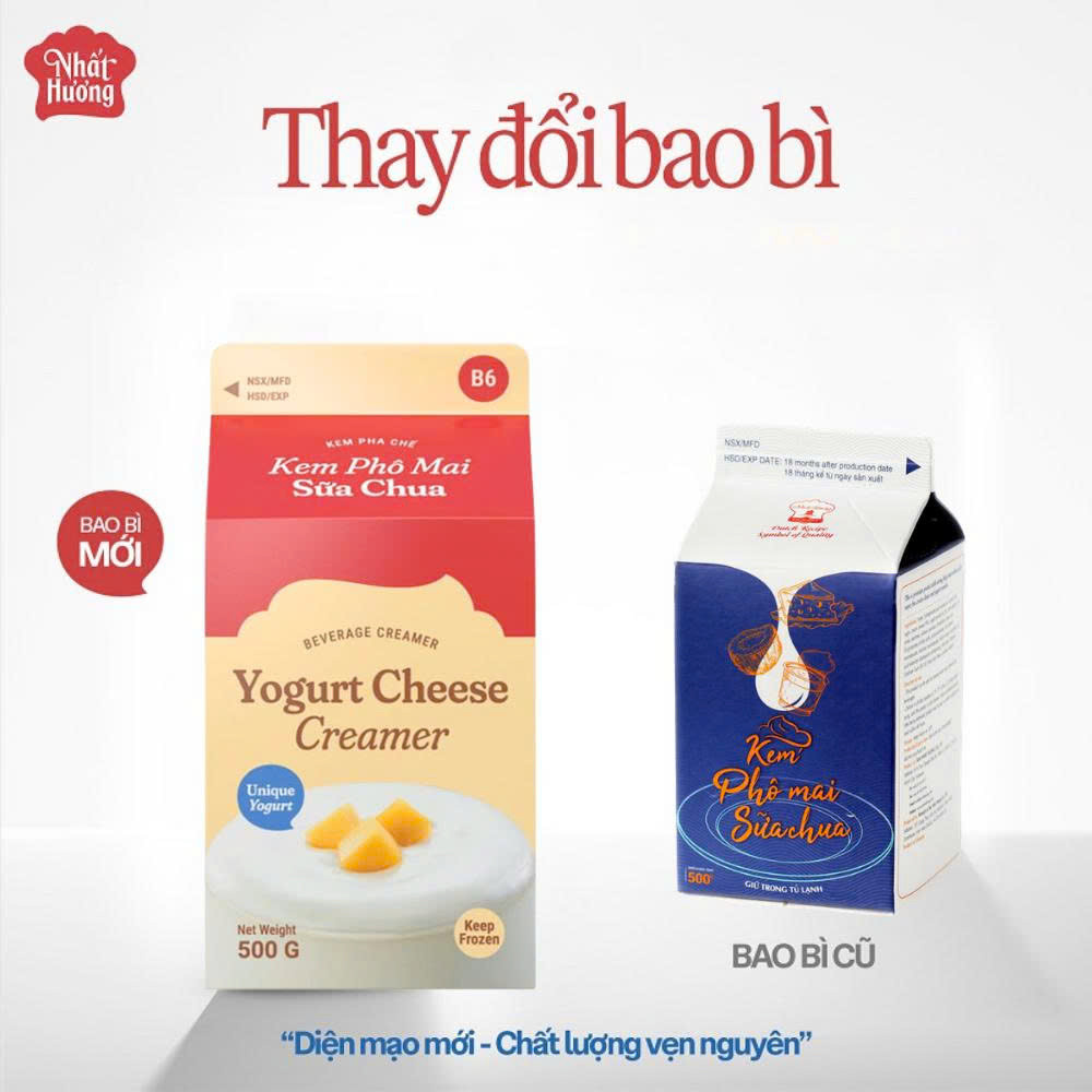 Kem Phô Mai Pha Chế Nhất Hương Hộp 500g Bốn Hương Vị Đỉnh Cao Thơm Ngon Béo Ngậy, Chuẩn Vị Quán