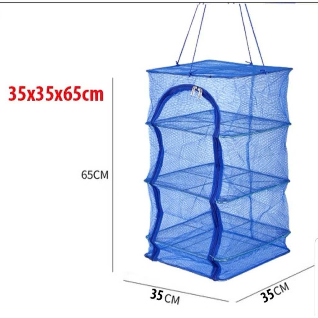 Túi Lưới - Lồng lưới phơi khô thực phẩm , phơi cá chống côn trùng treo 4 tầng để phơi cá khô có thể xếp gọn