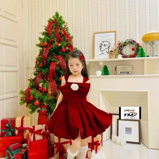 D12-[tomnaukids] Set đầm kèm khoác bé gái diện Noel Tết cực xinh - Size 10-30Kg