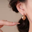 Bông Tai Đòn Bẩy Ngọc Trai và Kim Cương Giả, Màu Vàng Hình Chữ U - Phù Hợp Dự Tiệc