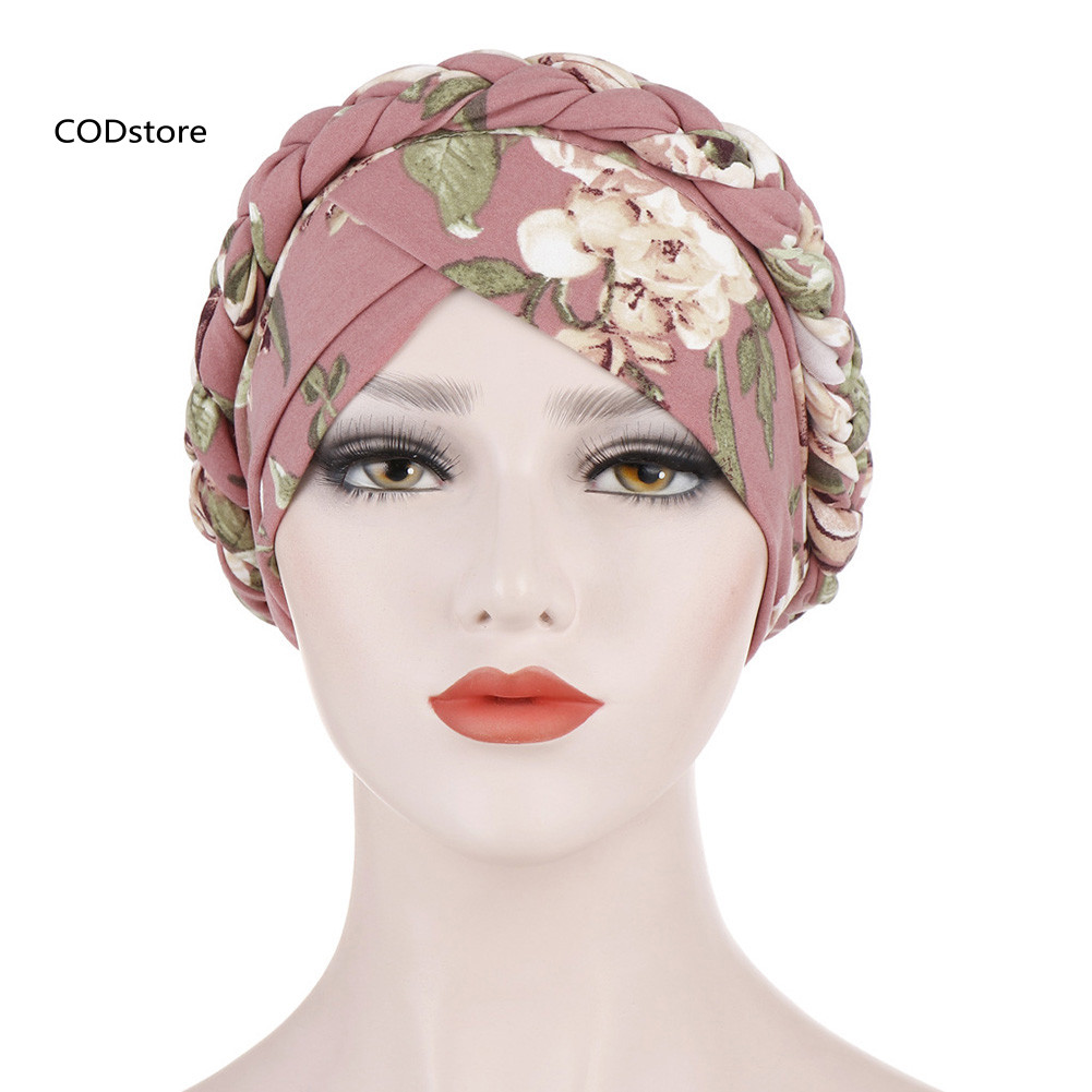 KDC Mũ Turban Nữ In Hoa Co Giãn - Hỗ Trợ Người Bị Rụng Tóc Do Hoá Trị Ung Thư