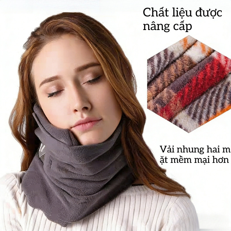 Gối Cổ Công Thái Học Du Lịch - Gối Kê Cổ Ôm Sát, Hỗ Trợ Ngủ Nghiêng, Dùng Cho Ô Tô, Máy Bay, Văn Phòng